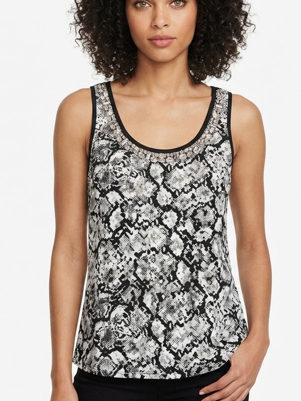 Express Black Animal Print Lightweight Tank Women Size S